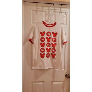 Disney Springs White Red Shirt L Large M&Ms Mars Candy Store Rare Souvenir Candy
